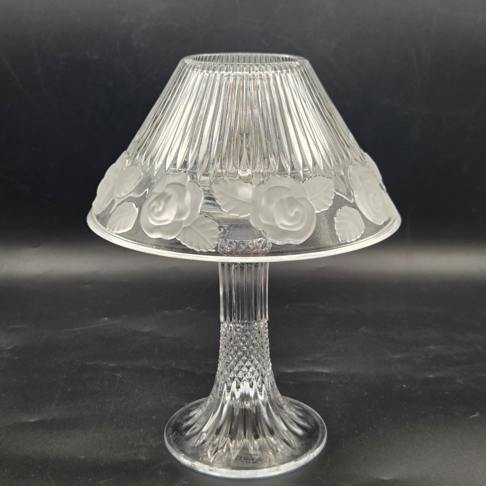 Crystal Glass Candle Lamp 11" TALL with LE Smith Glass Base